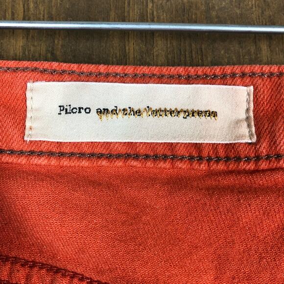 Pilcro and the Letterpress Womens Jeans Orange Fit Capri Cropped Cotton Blend 26 - Picture 4 of 12